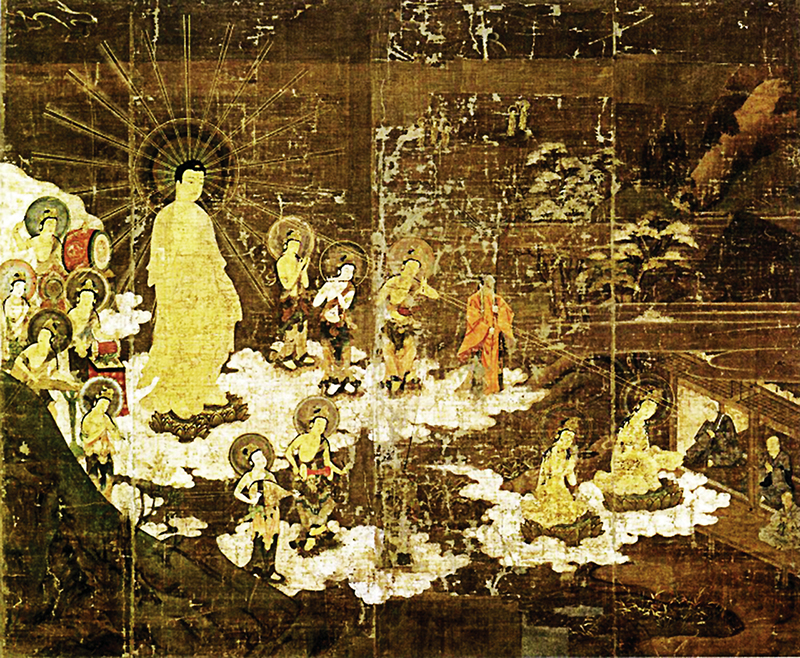 가마쿠라 시대 아미타성중내영도, 일본 도쿄국립박물관 소장.