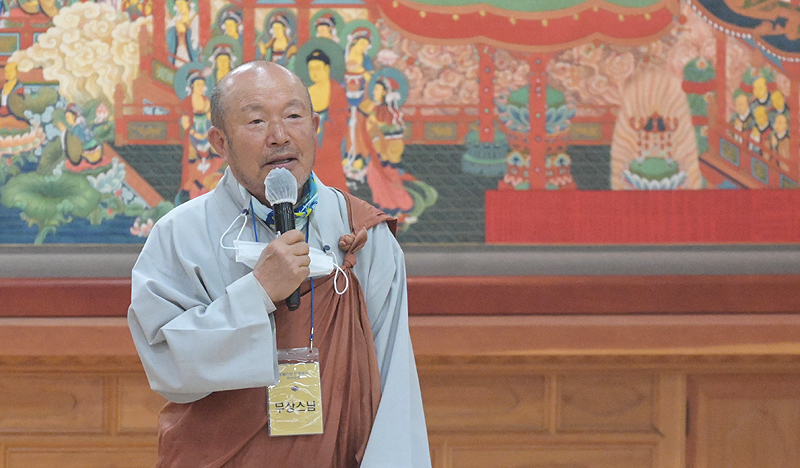 호계원장 무상스님이 한국불교 중흥에 대해 얘기하고 있다. 김형주 기자
