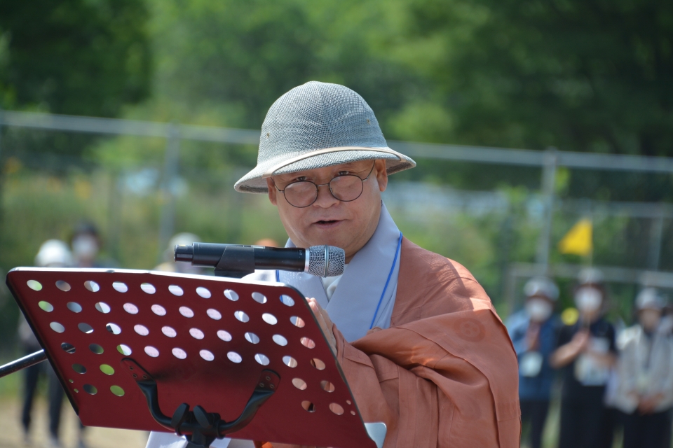 백양사 주지 무공스님 환영인사
