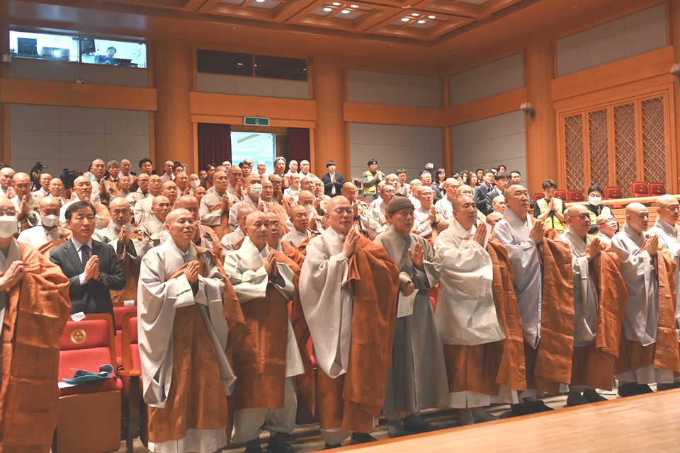 상월결사 인도순례 해단식을 봉행 모습.