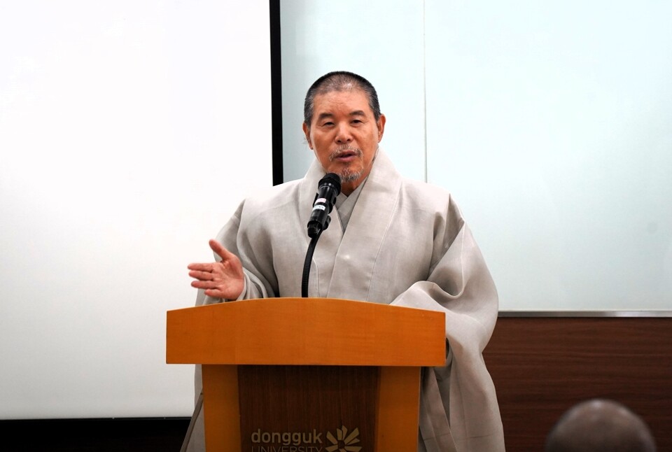 상월결사 회주 자승스님이 입재식에서 “대학생 포교는 생존”이라고 강조했다.