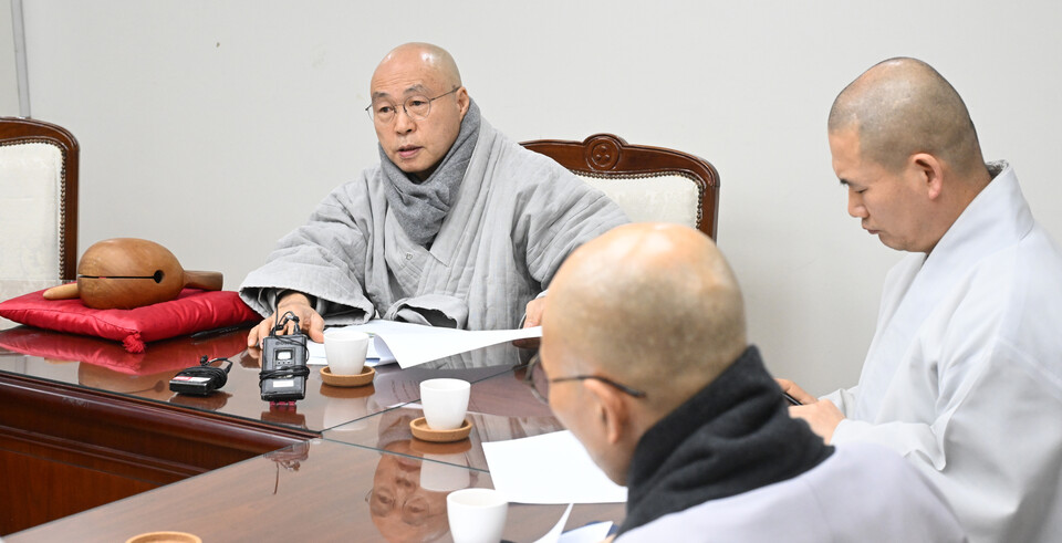 발언중인 위원장 선광스님. 사진=장용준 기자