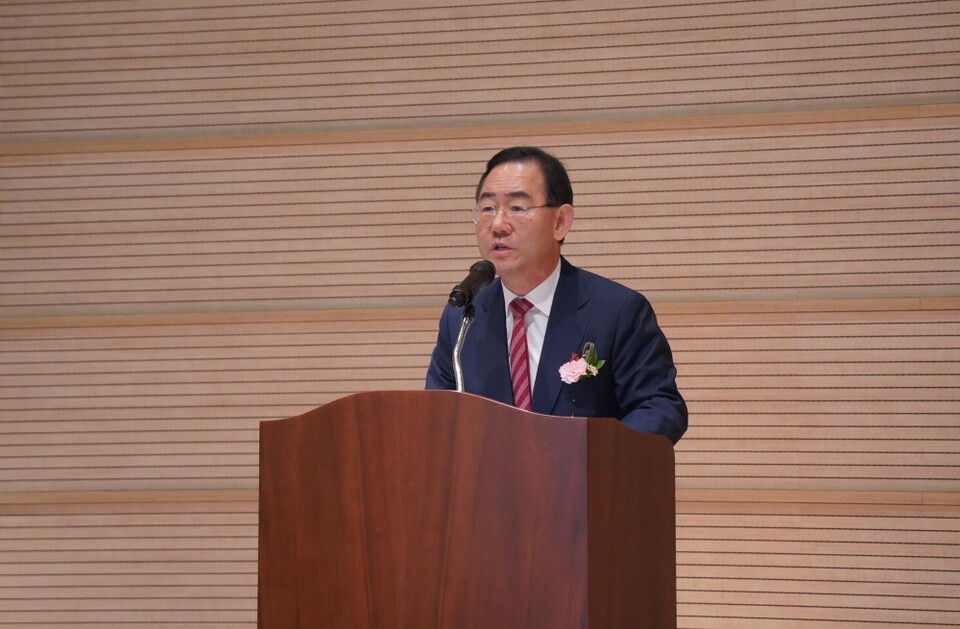 주호영 국회 부의장이 축사를 하고 있다.