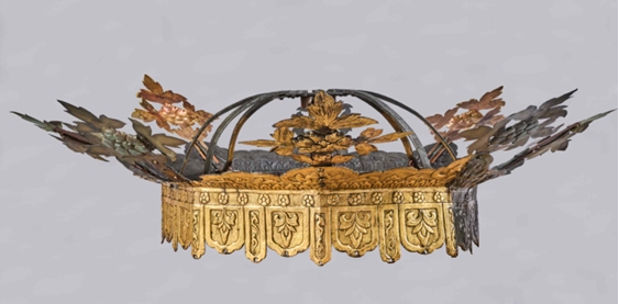 월정사팔각구층석탑 상륜부 금속장엄물인 보개.