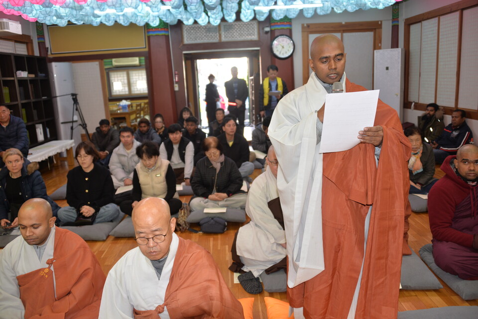 주지 명선스님 발원문 낭독