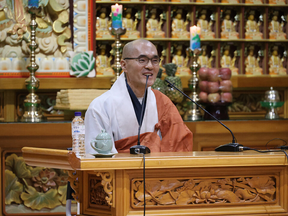 월정사 총무국장 인광스님의 법문.